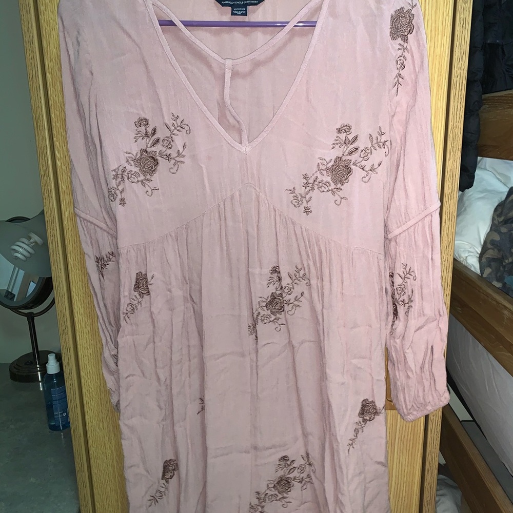 Long sleeve floral flowy dress